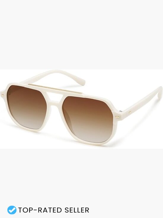 Retro Square Aviator Polarized Sunglasses Vintage 70s Style Chunky Frame main image 7
